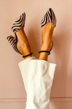 Alice | Pointed Toe Heels with Zebra Print