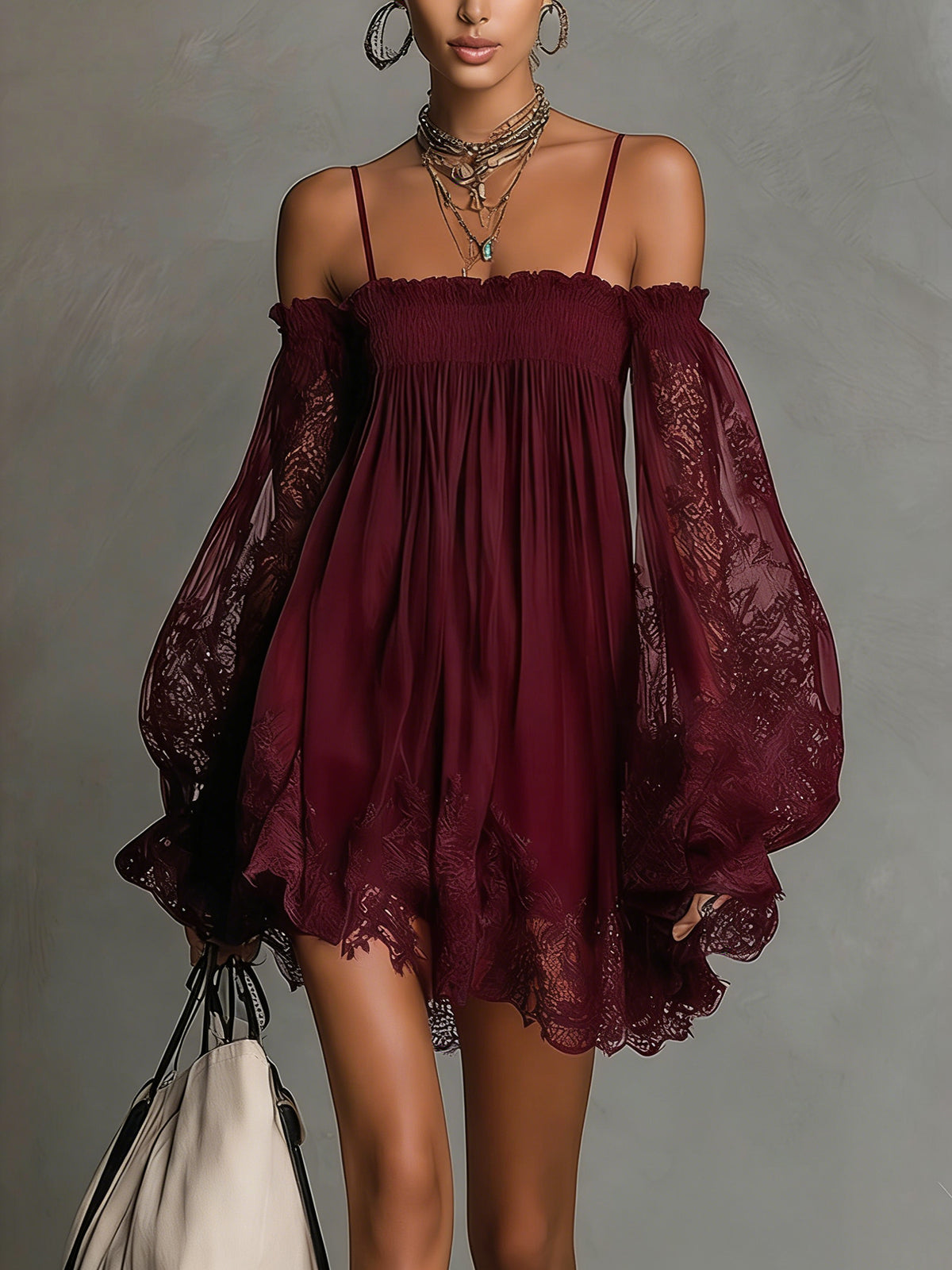 MARJORIE™ - ELEGANT CHIFFON MINI DRESS