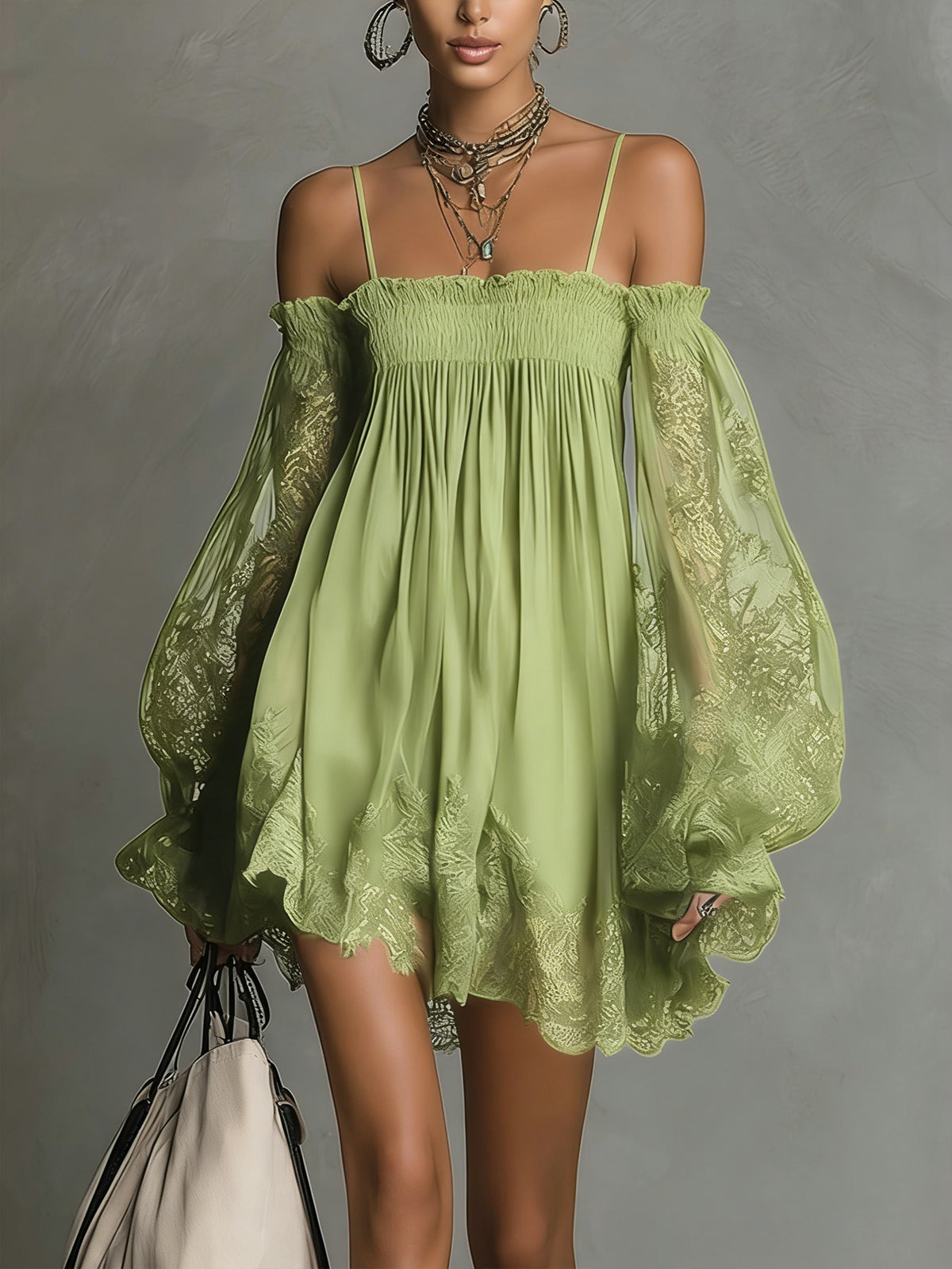 MARJORIE™ - ELEGANT CHIFFON MINI DRESS