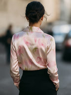 Elegant Satin Floral Blouse