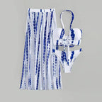 Printed 3-Piece Cutout Swimsuit Set