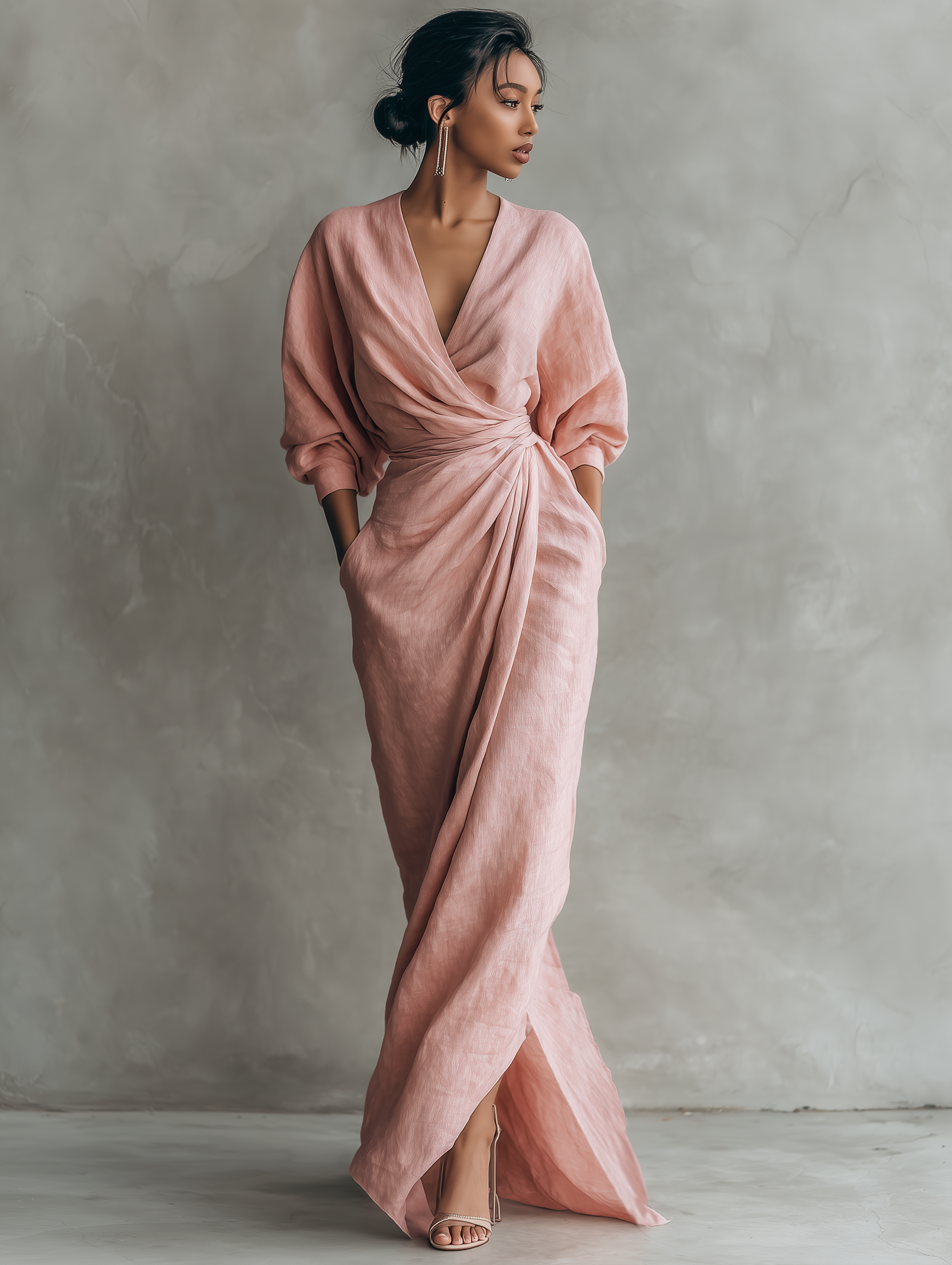 BETTY™ - ELEGANT LINEN V-NECK MAXI DRESS