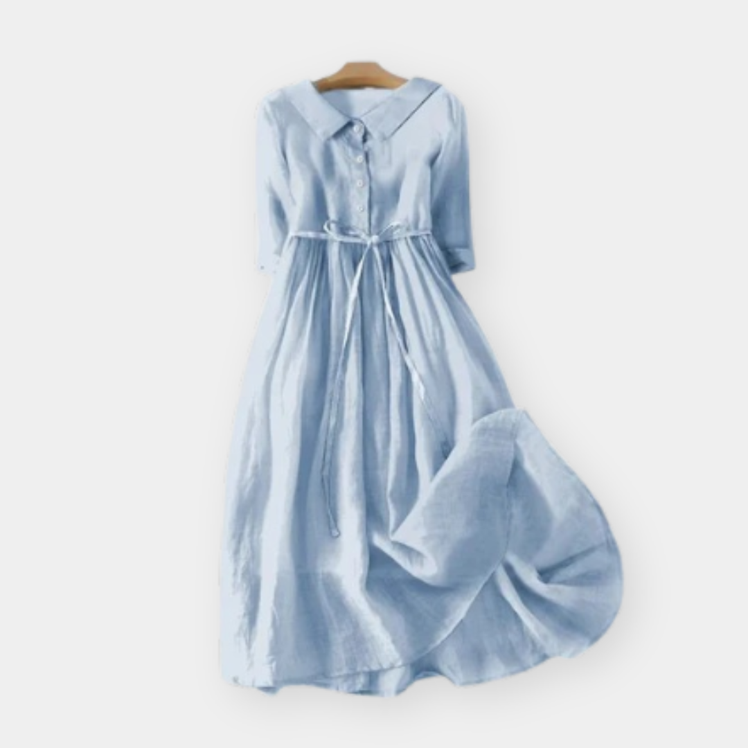 TAMMY™ - LINEN BLEND ELEGANT MIDI DRESS