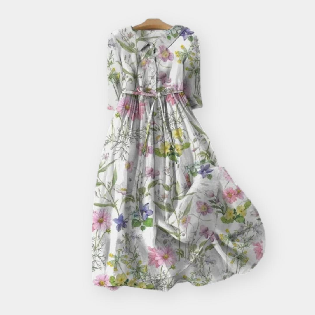 EMILIA™ - LIGHT FLORAL MIDI DRESS