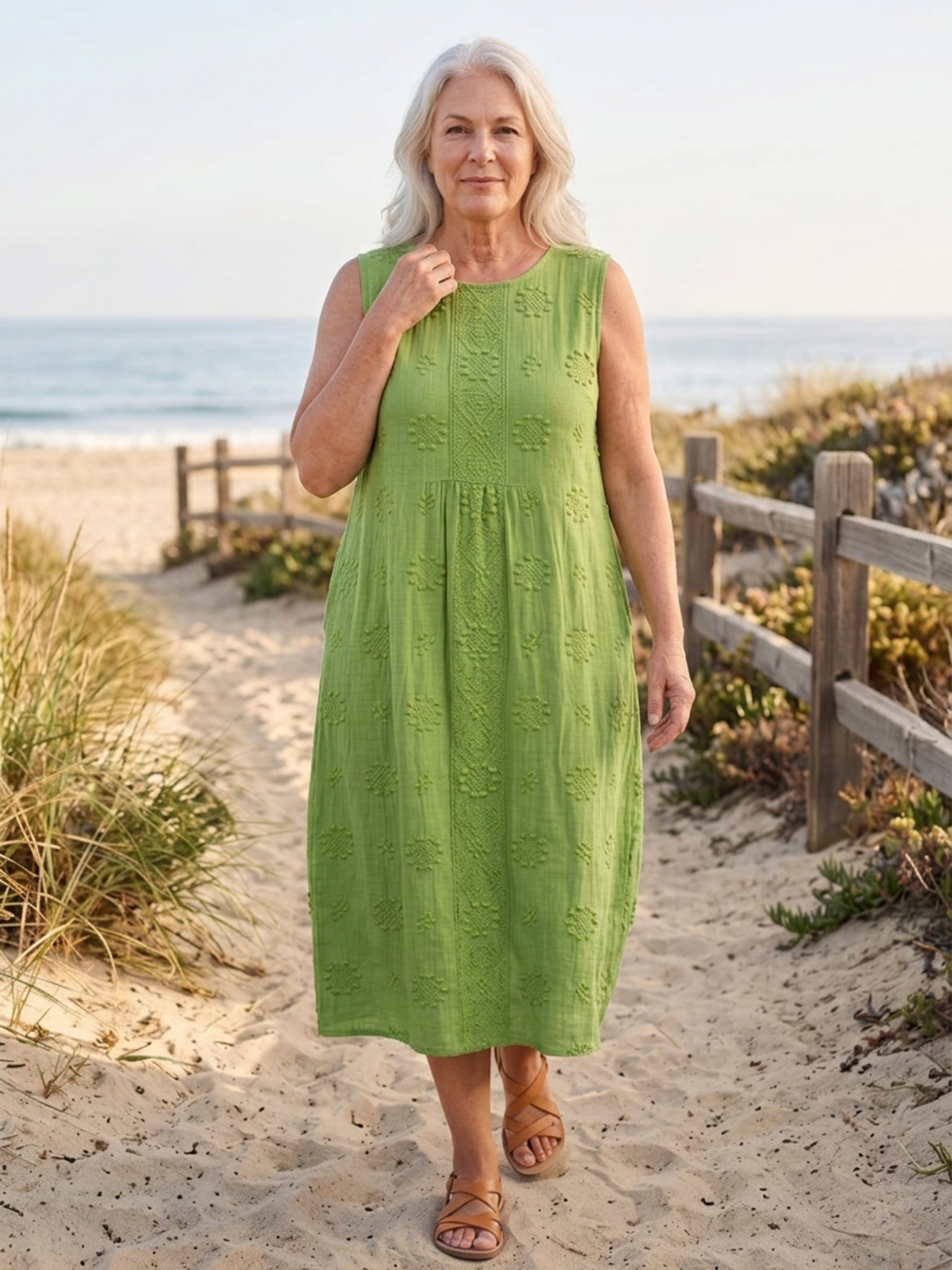 AIKATERNINI™  - ELEGANT SLEEVELESS MIDI DRESS WITH POCKETS