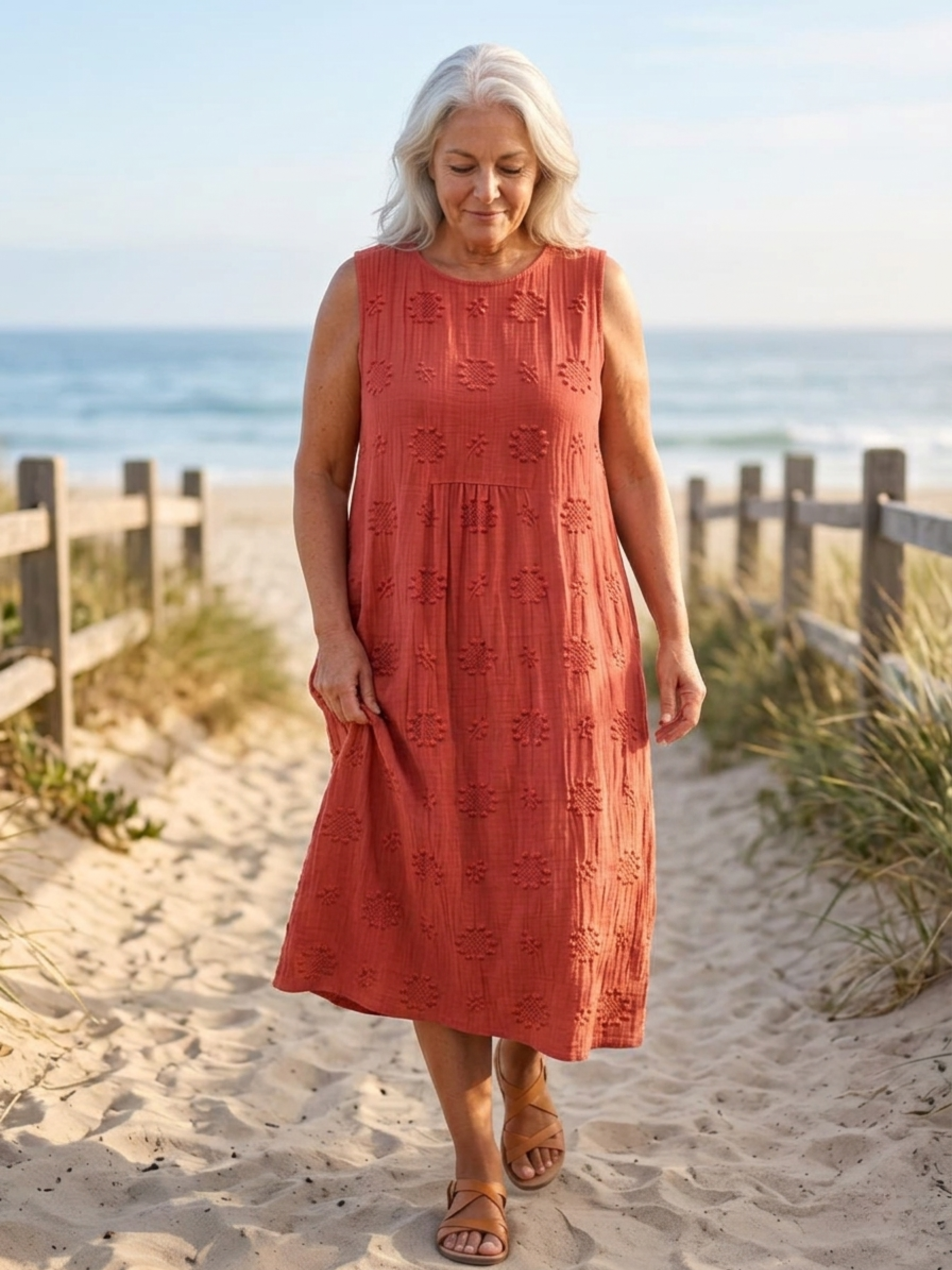 AIKATERNINI™  - ELEGANT SLEEVELESS MIDI DRESS WITH POCKETS