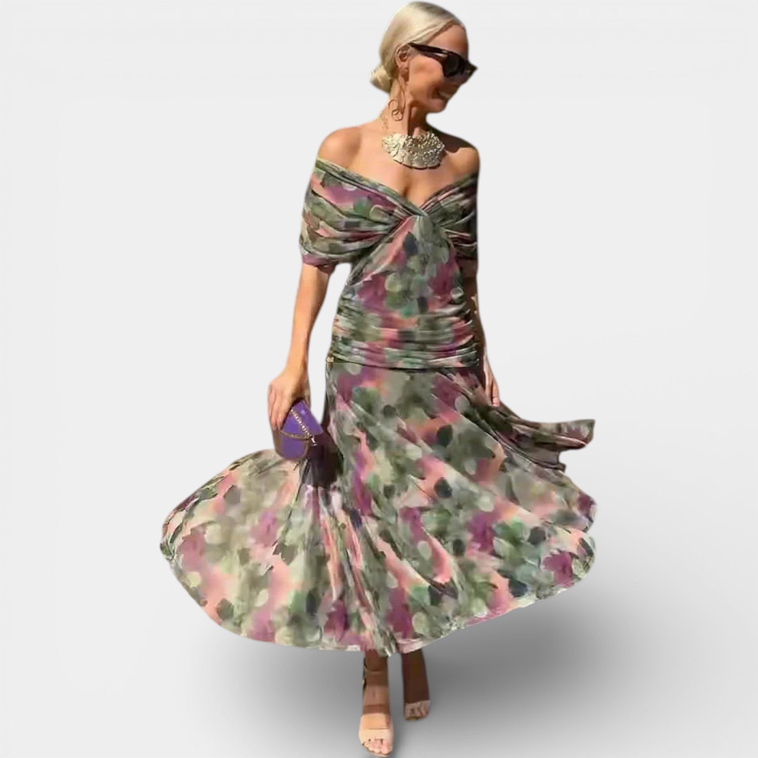 LOUISE - V-NECK SPRING MAXI DRESS