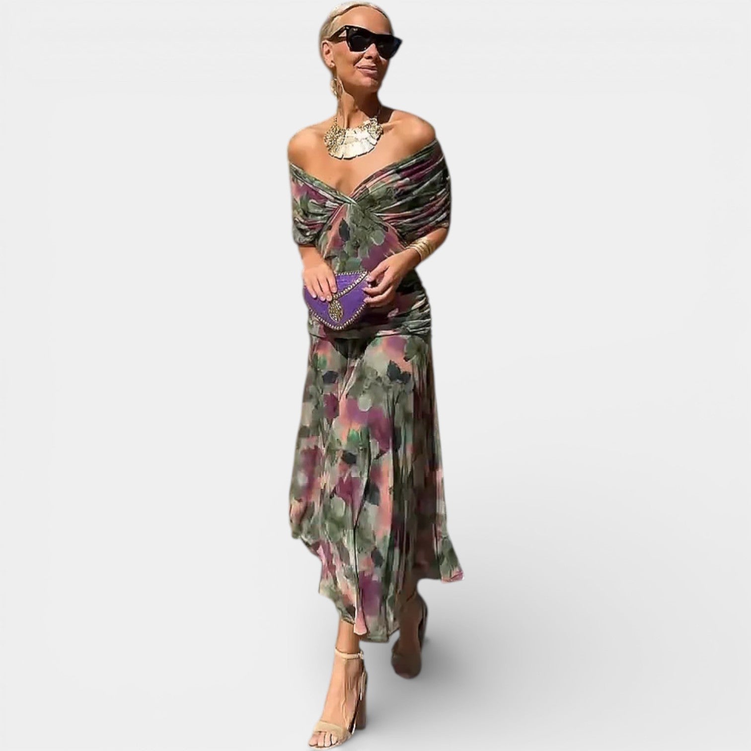 LOUISE - V-NECK SPRING MAXI DRESS