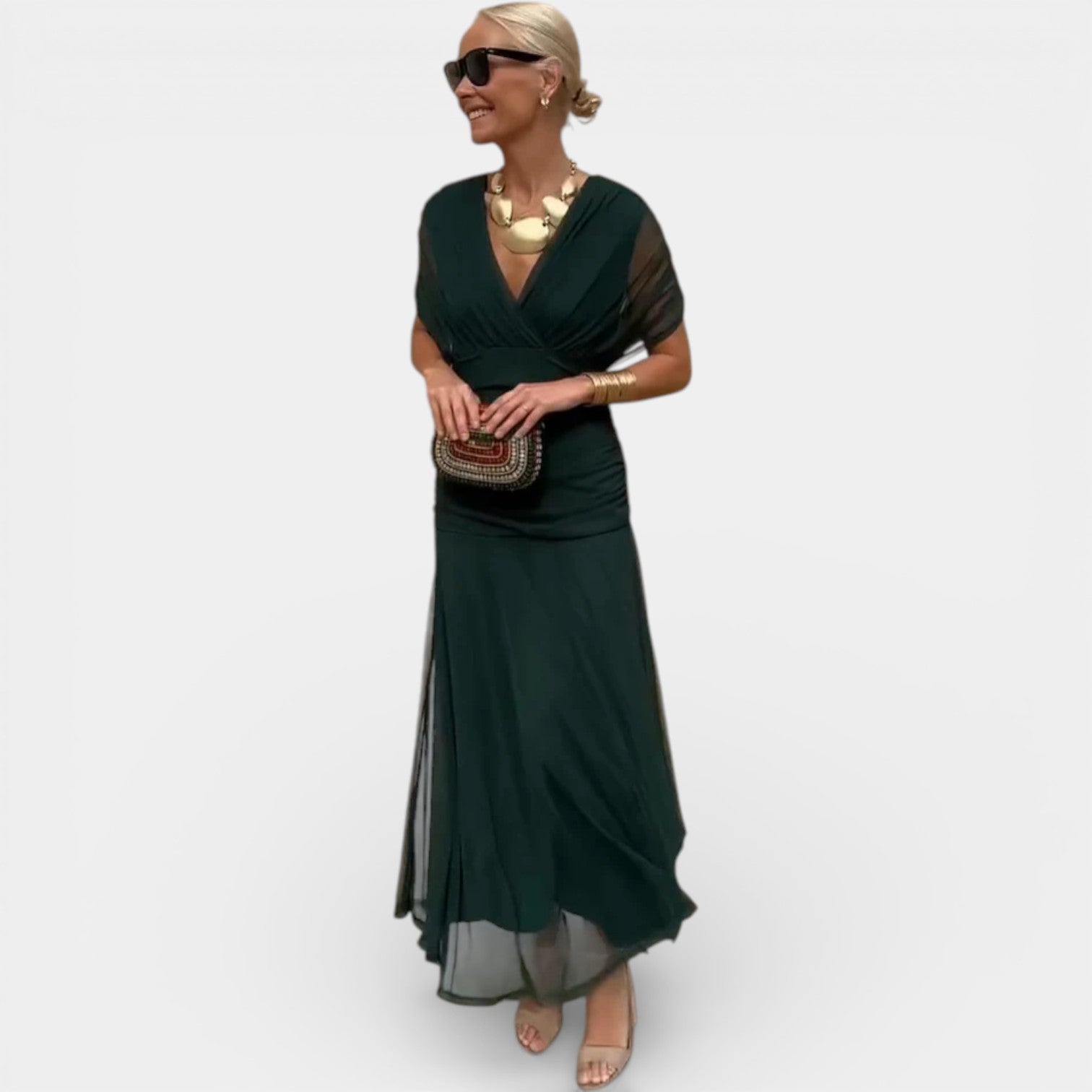 LOUISE - V-NECK SPRING MAXI DRESS