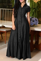 HERA™ - ELEGANT DENIM MAXI SHIRT DRESS
