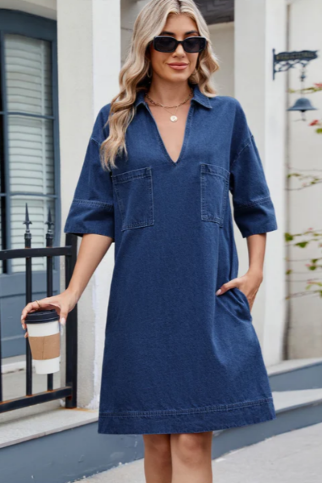 JADE™ - ELEGANT DENIM MINI DRESS