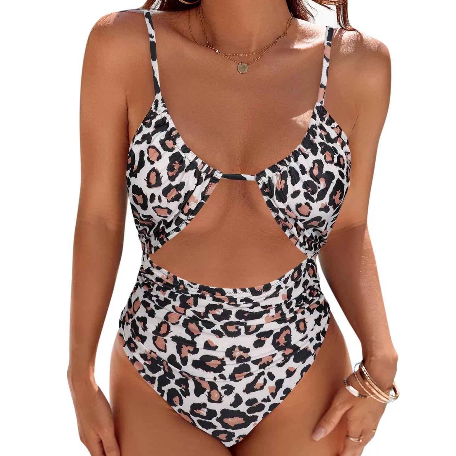 Cutout Ruched One-Piece Swimsuit