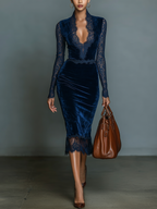 AUDREY™ - ELEGANT VELVET MIDI DRESS