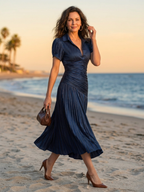 THEODORA™ - PLEATED WAISTLINE MIDI DRESS