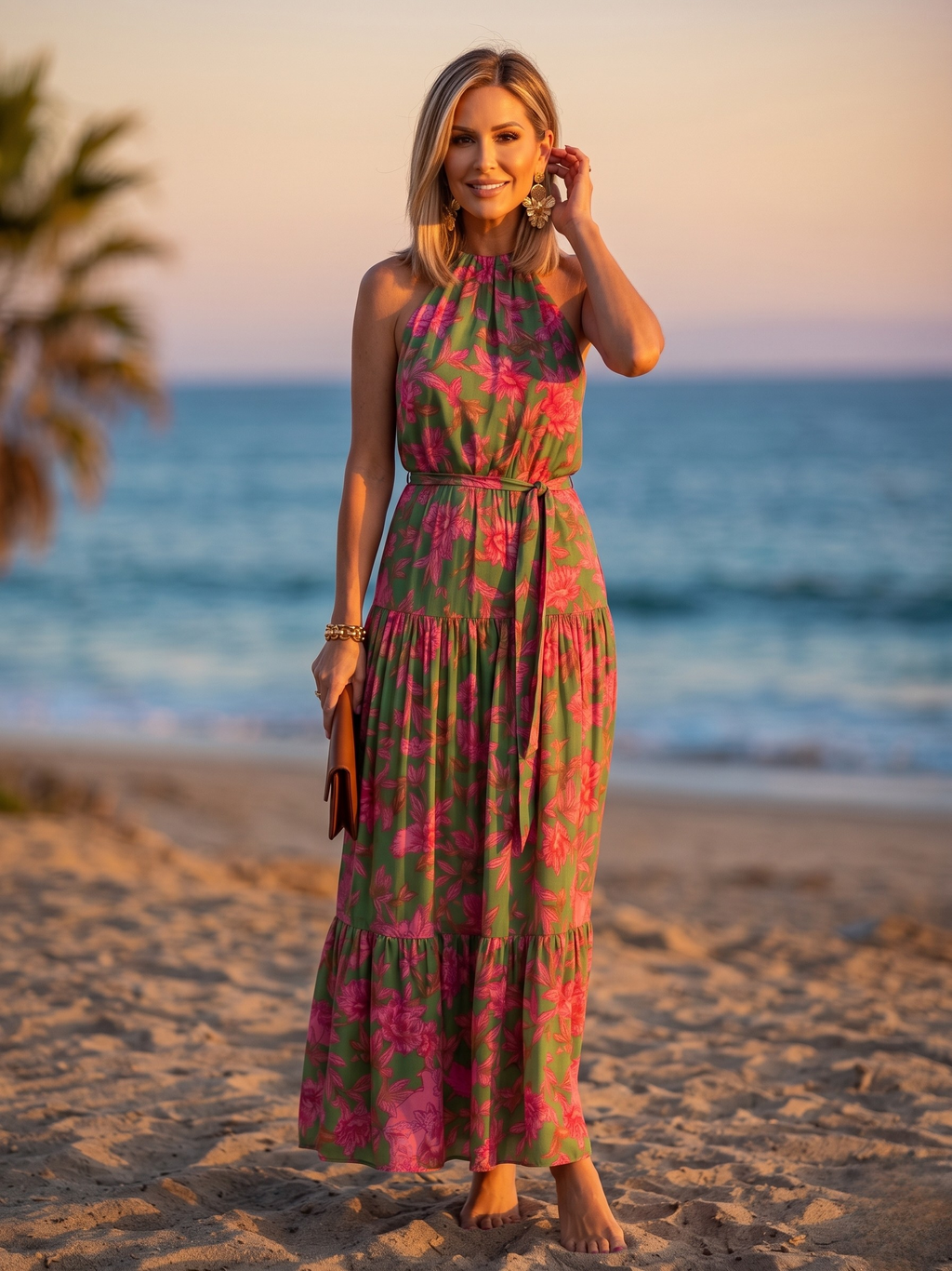 ROWEN™ - DRAPED HALTER MIDI DRESS