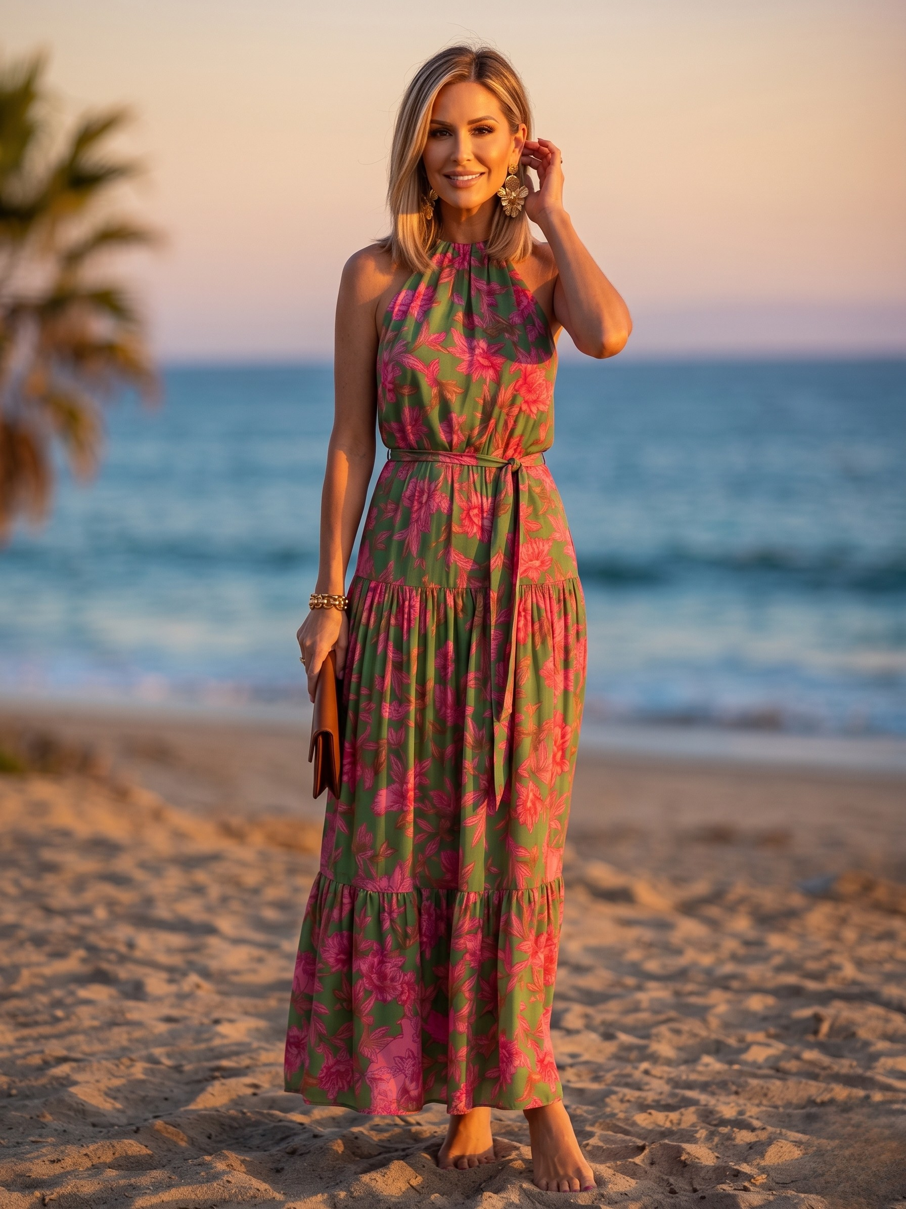 ROWEN™ - DRAPED HALTER MIDI DRESS
