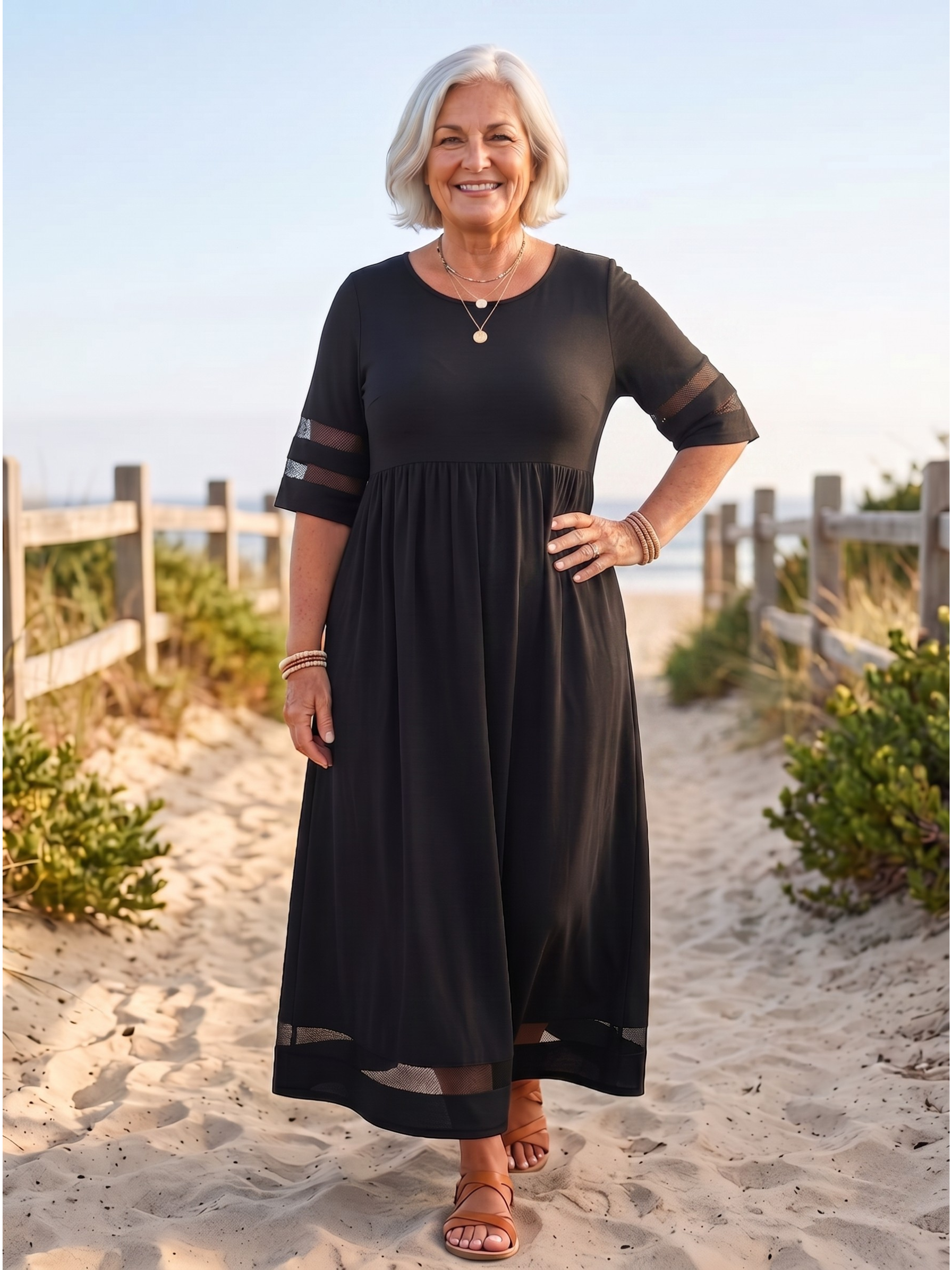 AUBREY™ – ELEGANT FLOWING MIDI DRESS