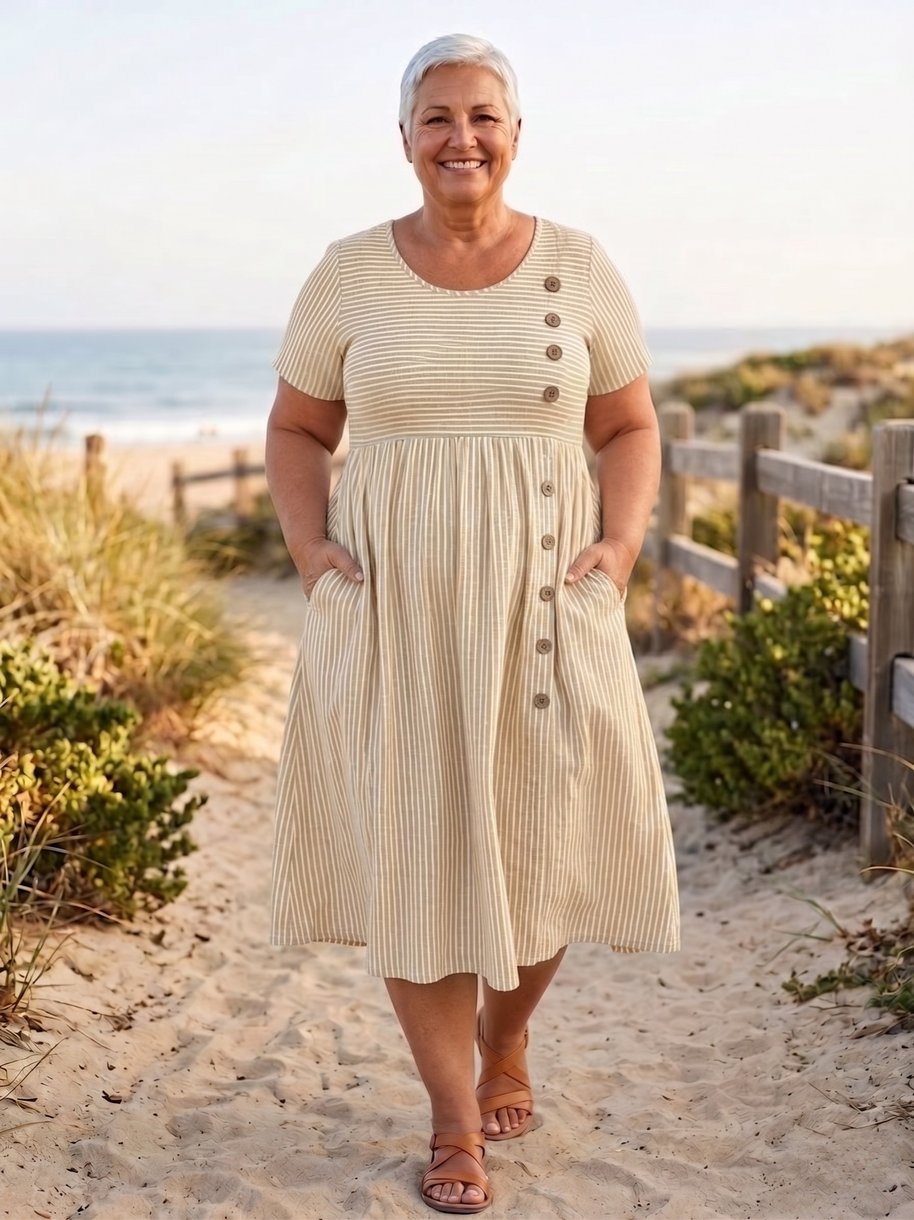 SOFIA™  - STRIPED SUMMER MIDI DRESS