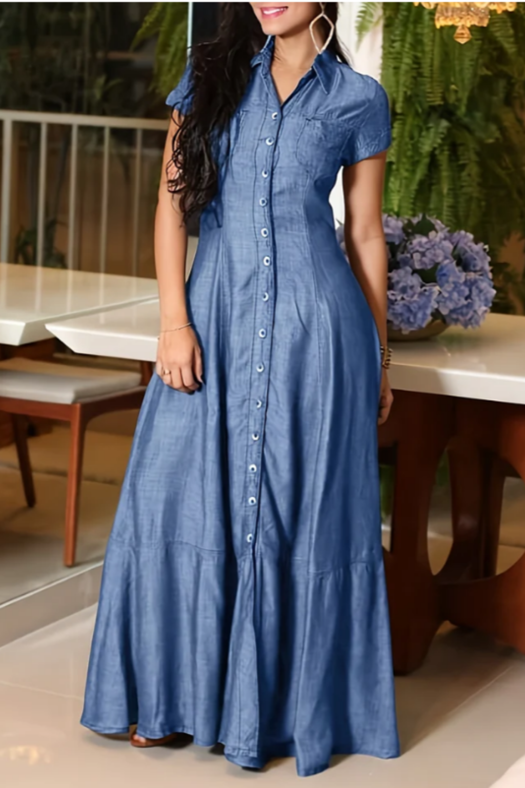 MANDY™ - ELEGANT DENIM MAXI DRESS