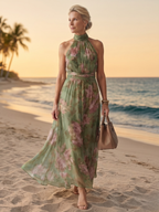 SERENA™ - GATHERED HALTER MAXI DRESS