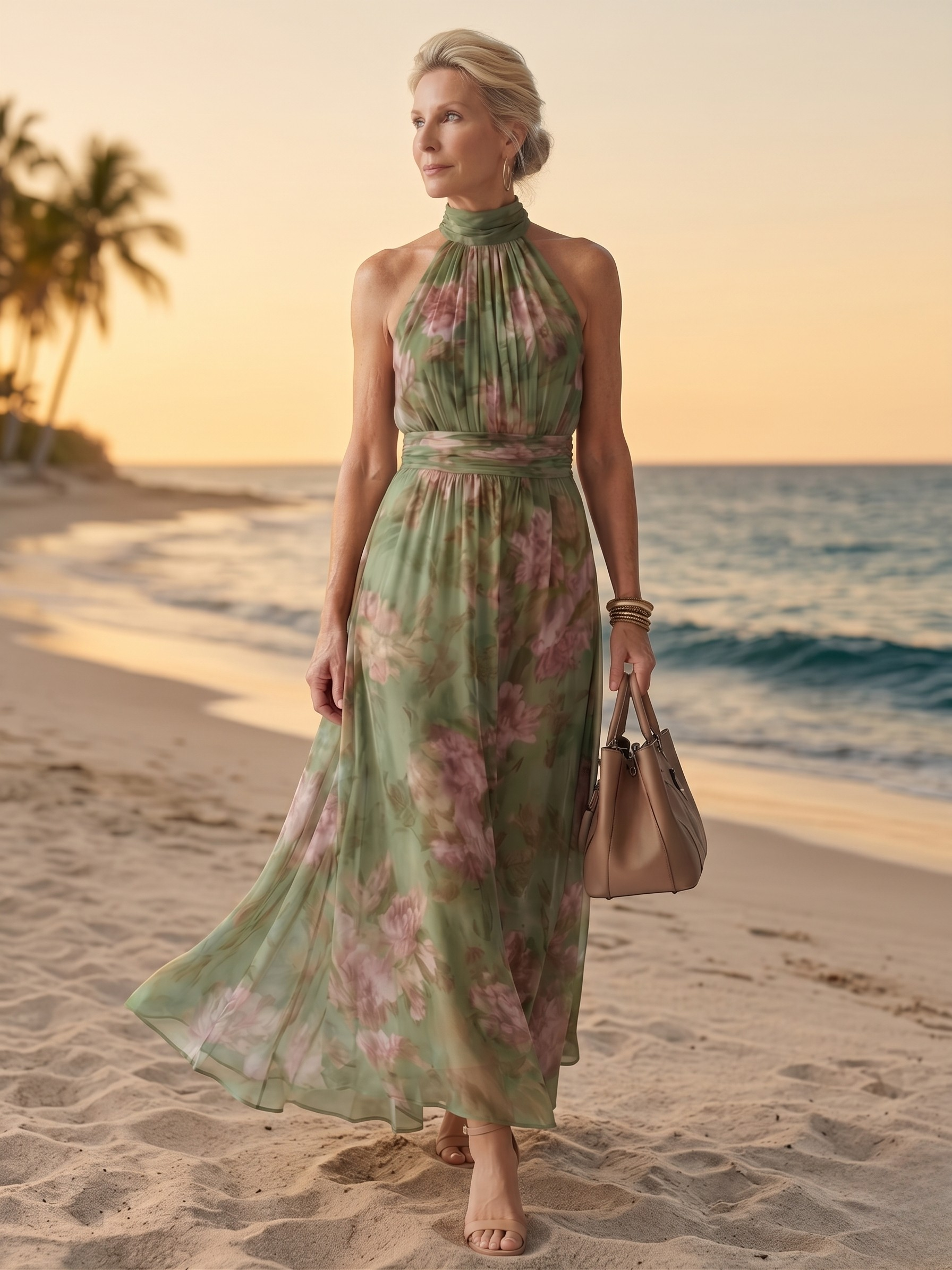SERENA™ - GATHERED HALTER MAXI DRESS