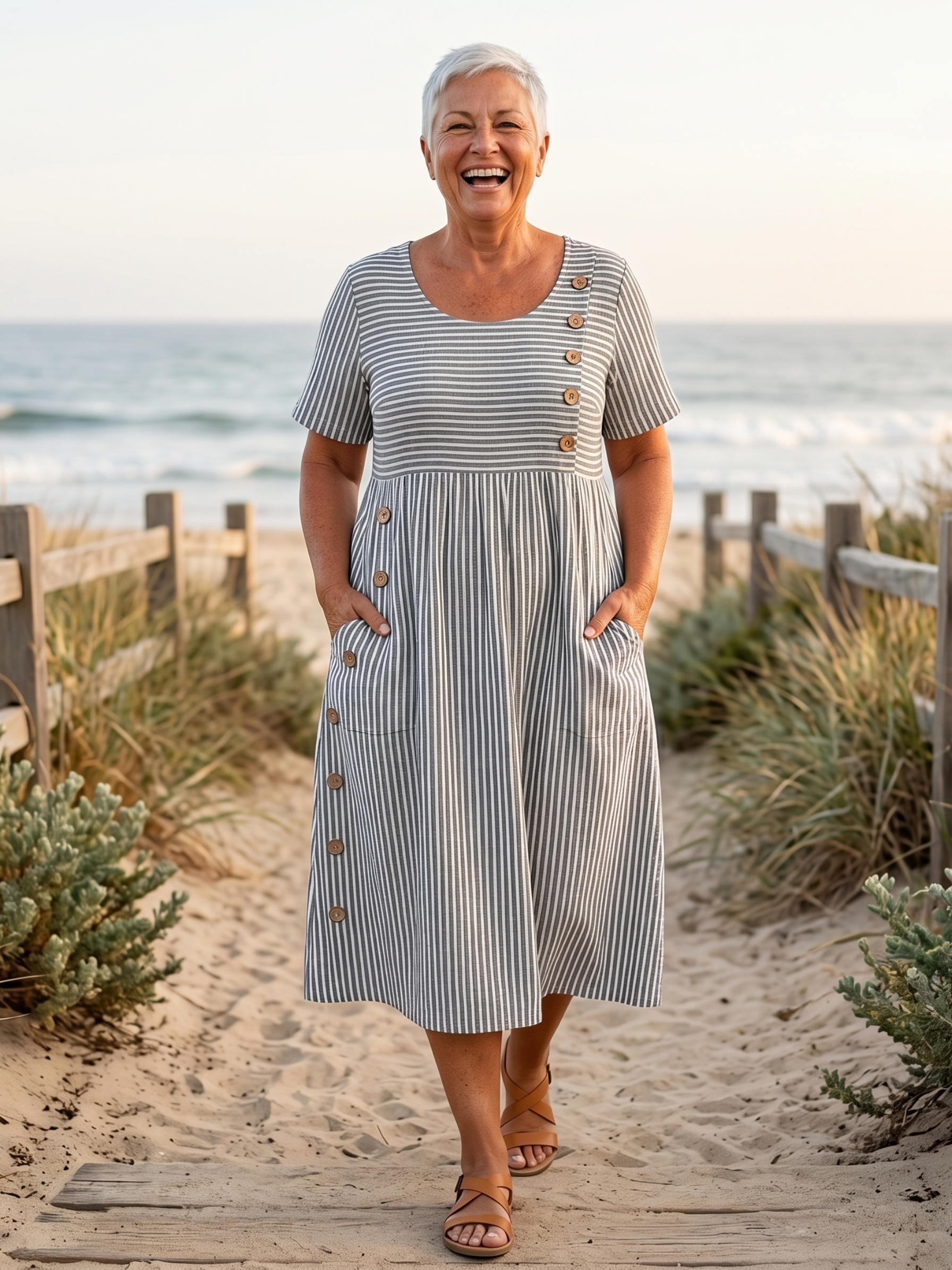 SOFIA™  - STRIPED SUMMER MIDI DRESS