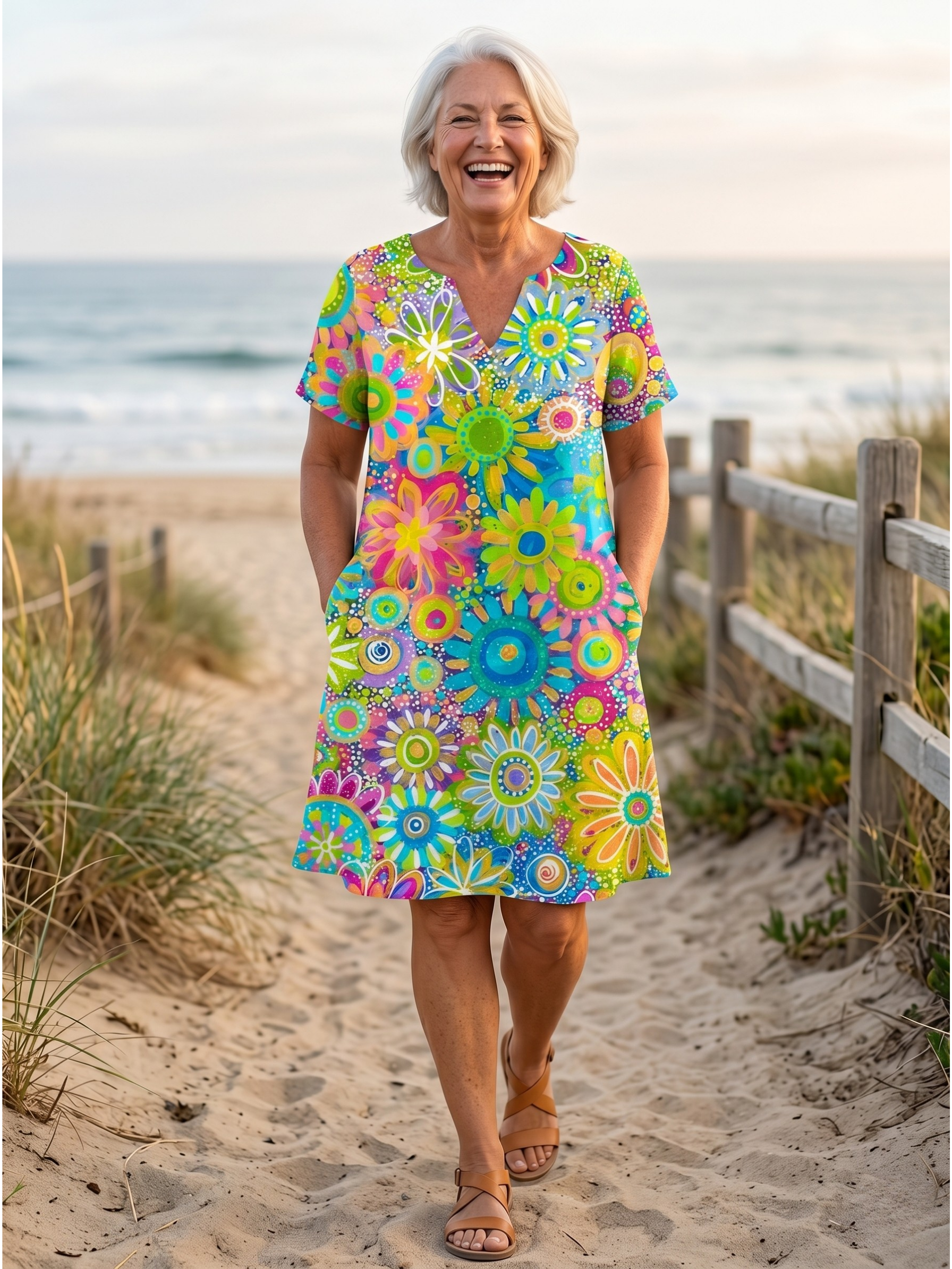 NIRA™ - VIBRANT FLORAL MIDI DRESS