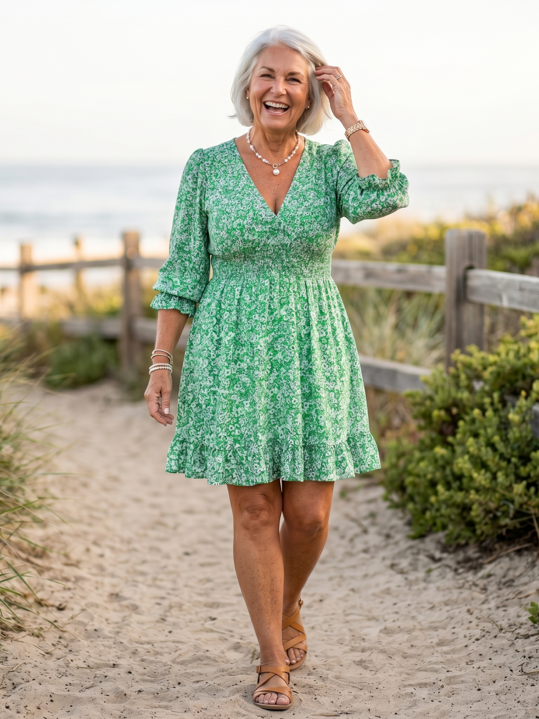 SUNNA™  - ELEGANT FLORAL MINI DRESS
