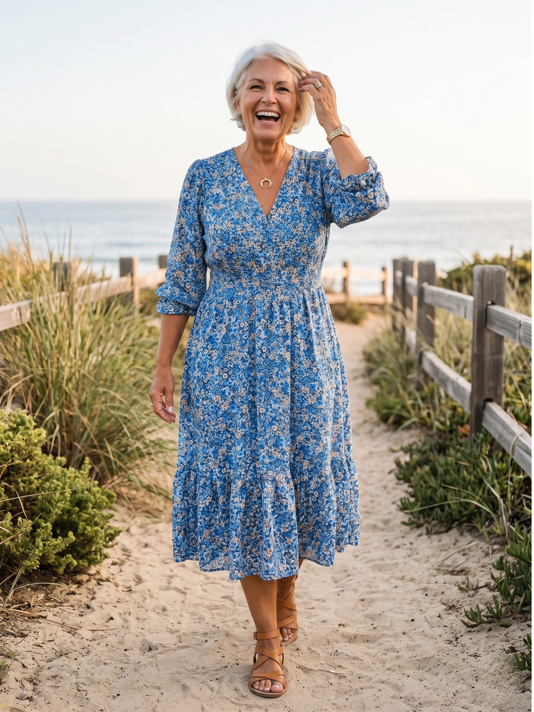 SUNNA™  - ELEGANT FLORAL MINI DRESS