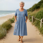 BRIENNE™ - ELEGANT STRIPED MIDI DRESS