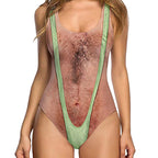 Fun and realistic printed onesie swimsuit