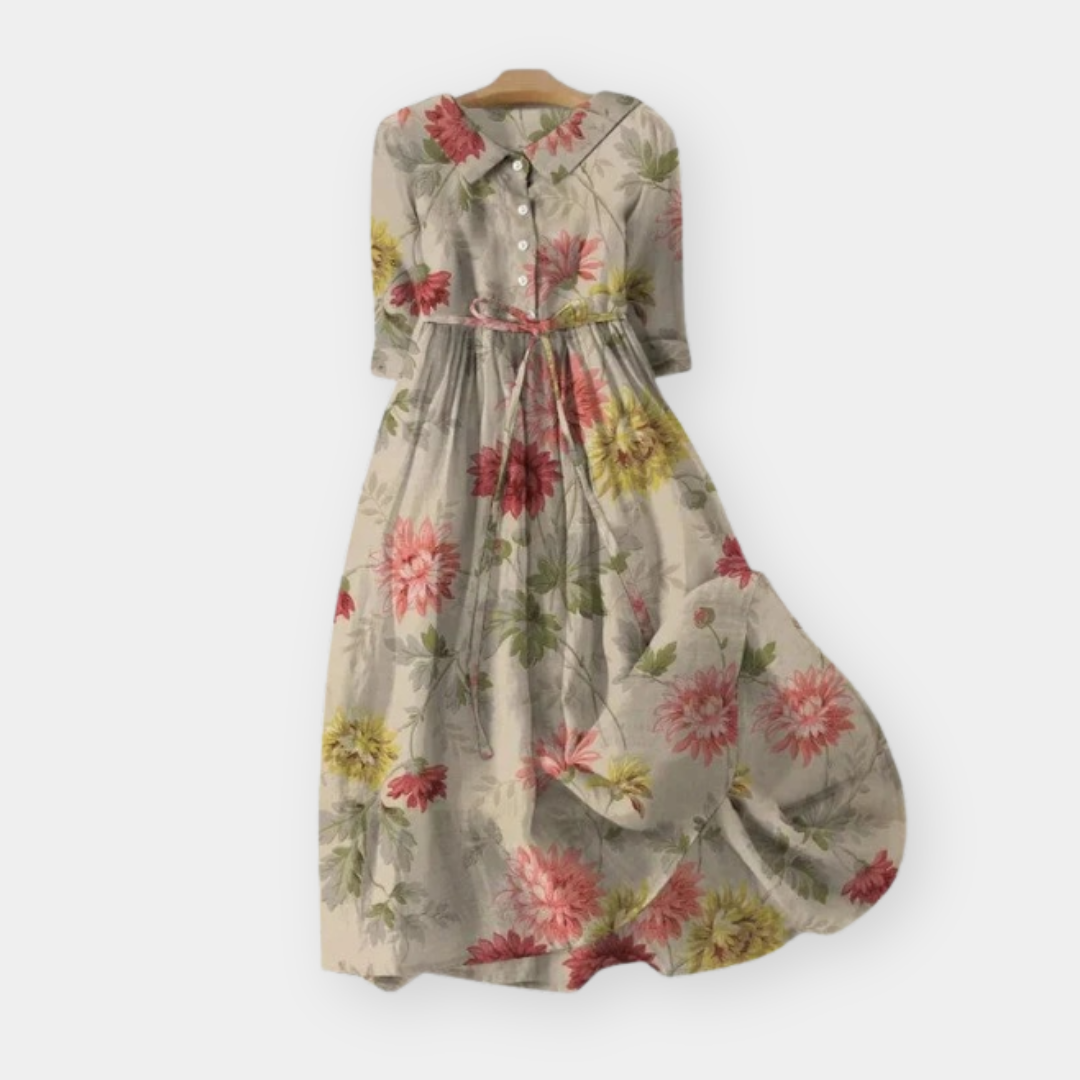 HANNAH™ - ELEGANT FLORAL MIDI DRESS