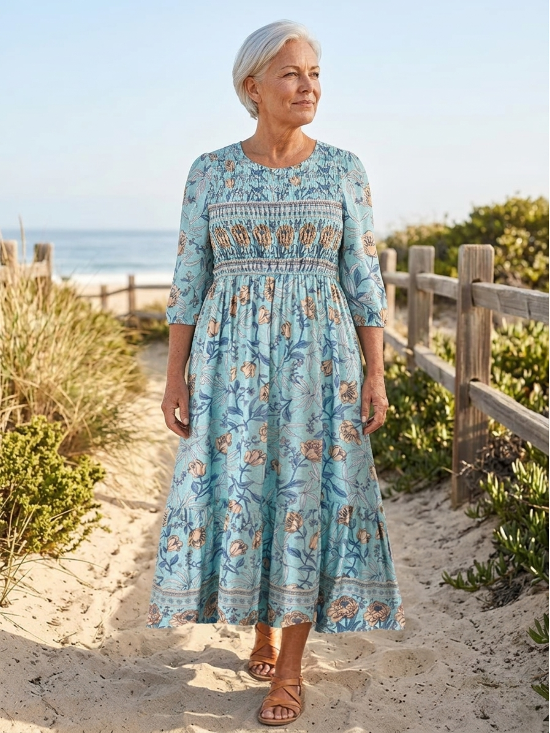APHRA™  - ELEGANT PETAL MUSE MIDI DRESS