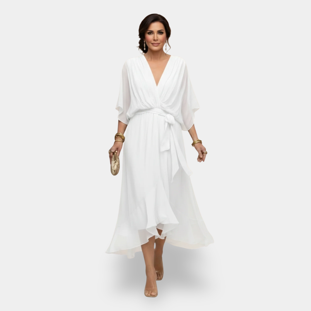 MARTA™ - CHIFFON V-NECK MAXI DRESS