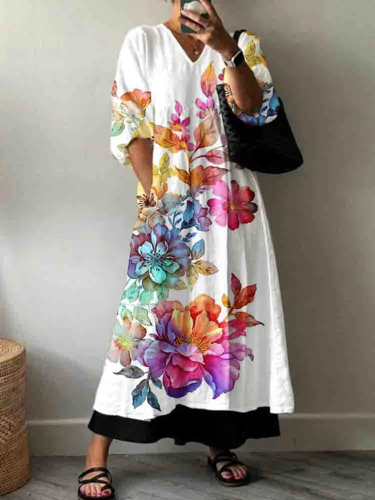 SOFIA™ - DRAPED FLORAL MAXI DRESS