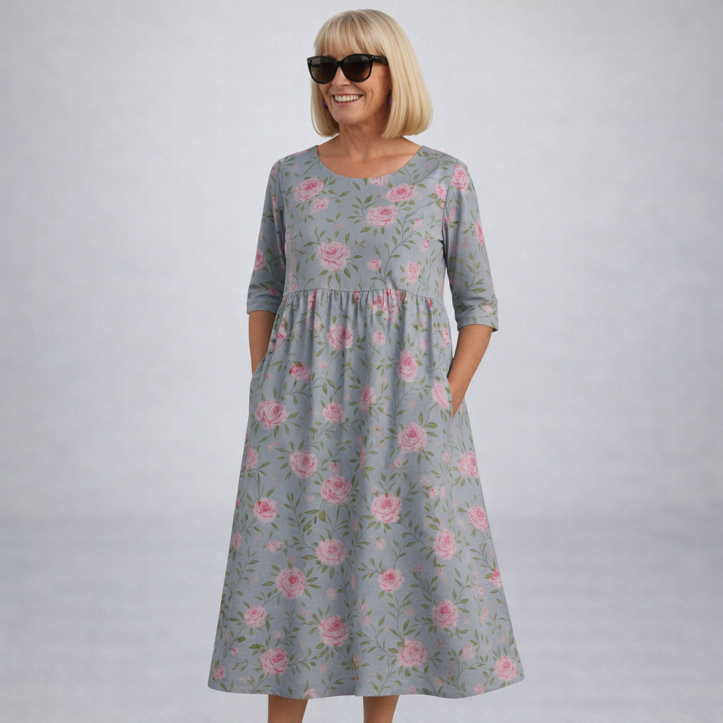 Brittany | Midi Floral Dress with Pockets