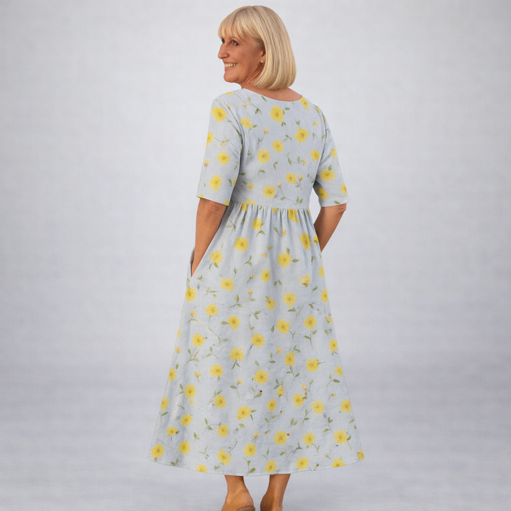 Brittany | Midi Floral Dress with Pockets