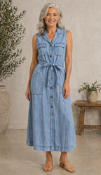SUSAN™ - ELEGANT DENIM MAXI DRESS