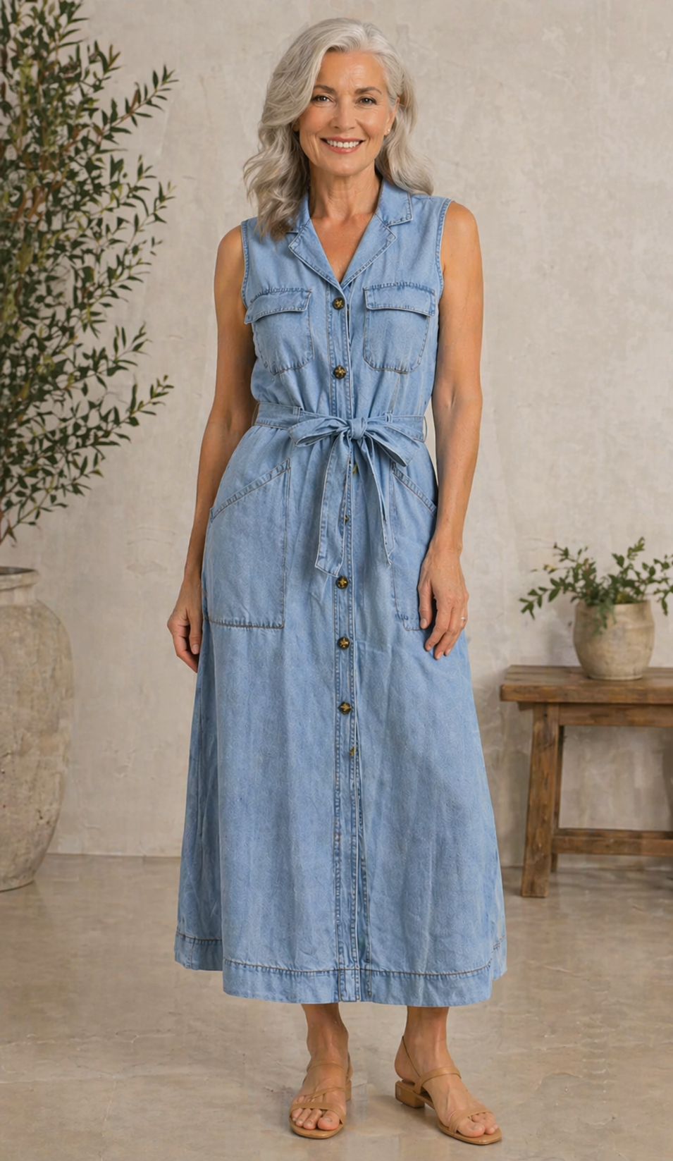 SUSAN™ - ELEGANT DENIM MAXI DRESS