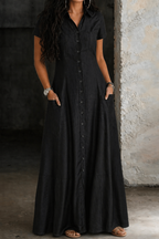 HERA™ - ELEGANT DENIM MAXI SHIRT DRESS