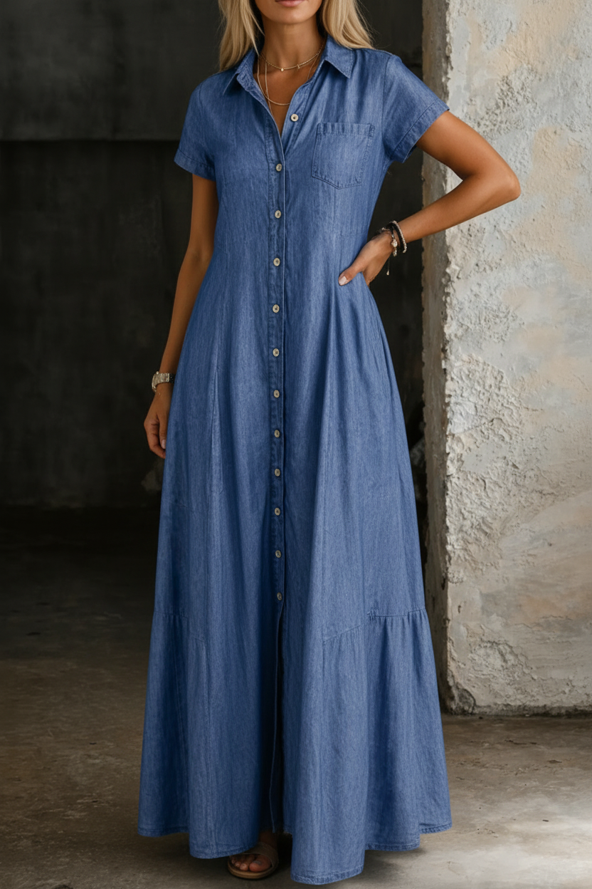 MANDY™ - ELEGANT DENIM MAXI DRESS