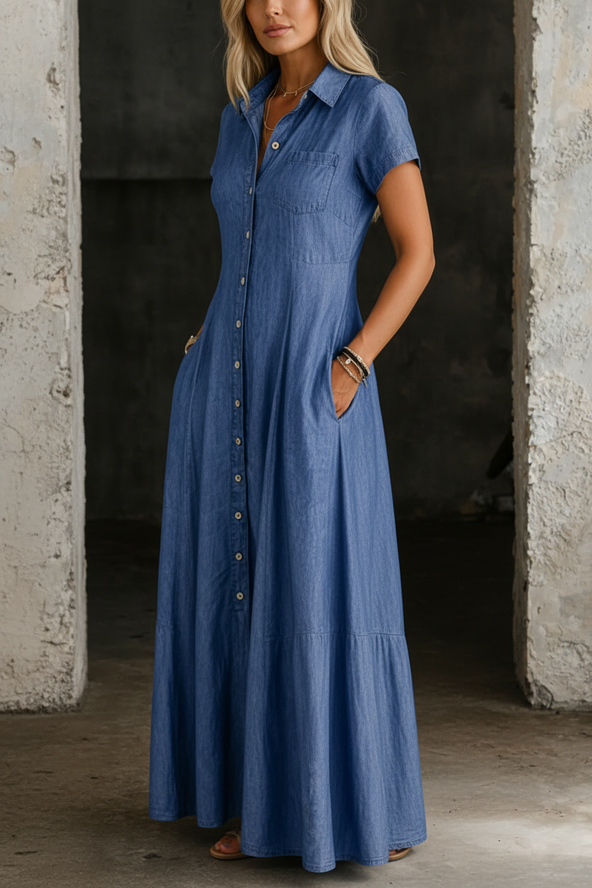 MANDY™ - ELEGANT DENIM MAXI DRESS