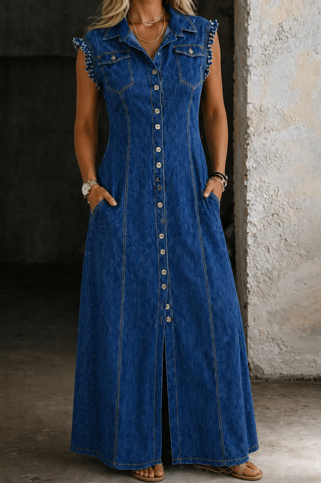 LIORA™ - PLUS SIZE DENIM DRESS