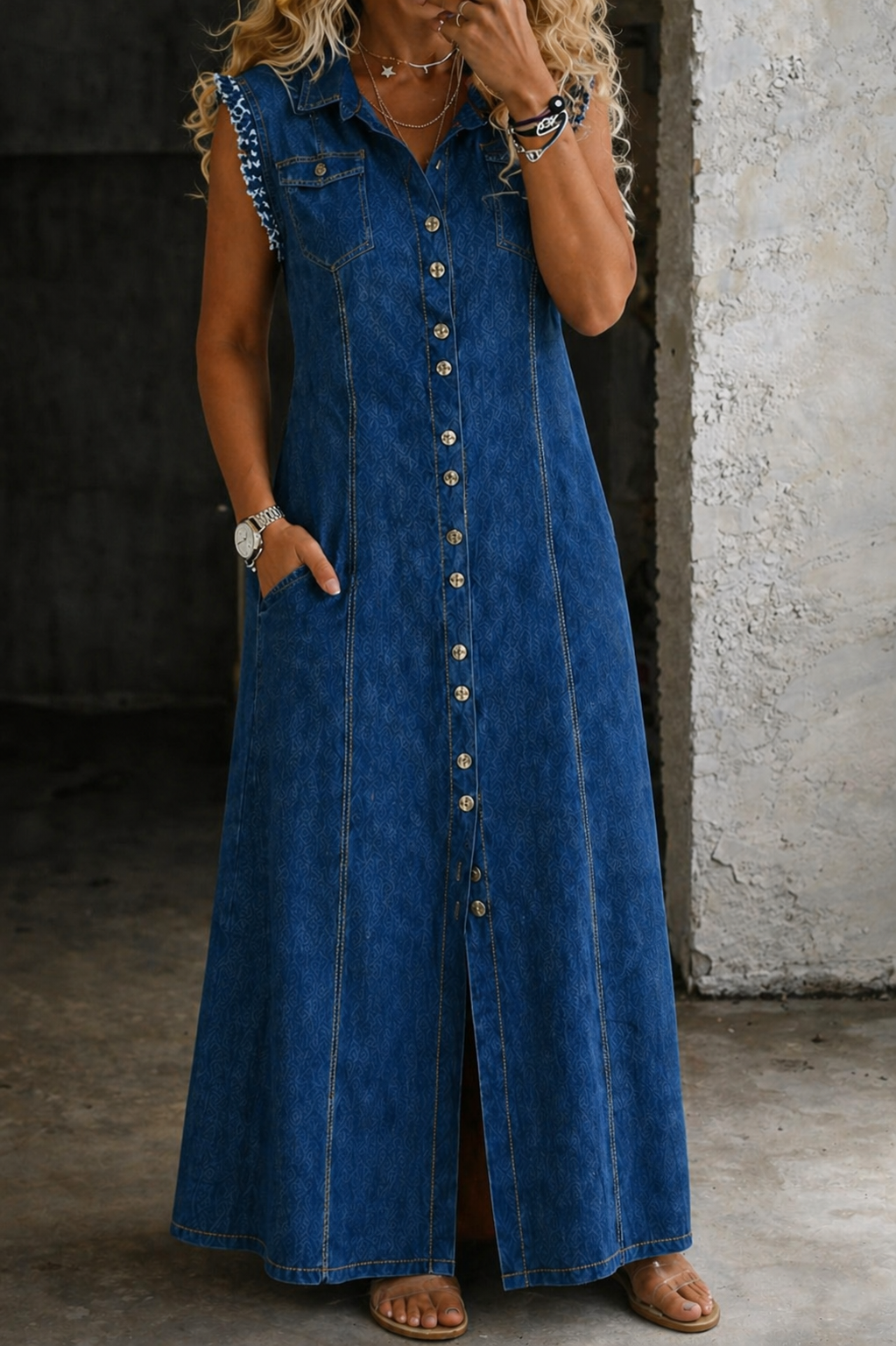 LIORA™ - PLUS SIZE DENIM DRESS
