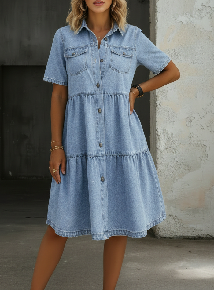 SOPHIA™ - ELEGANT CASUAL SUMMER DENIM DRESS