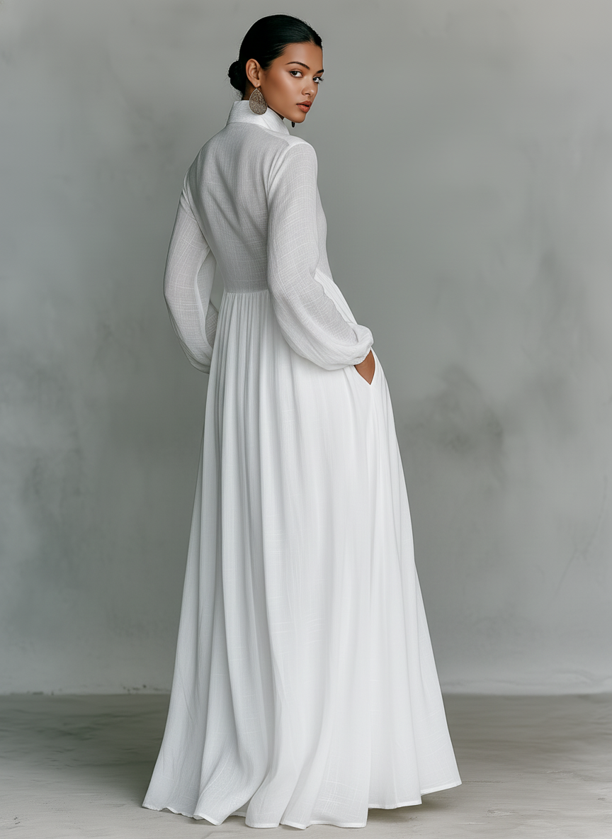 GLORIA™ - LINEN PATCHWORK MAXI DRESS
