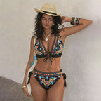 Boho floral side-tie two-piece swimsuit