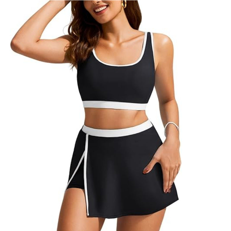 Sporty Chic Swim Skort Set