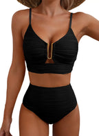 Golden U-Link High-Waisted Bikini Set