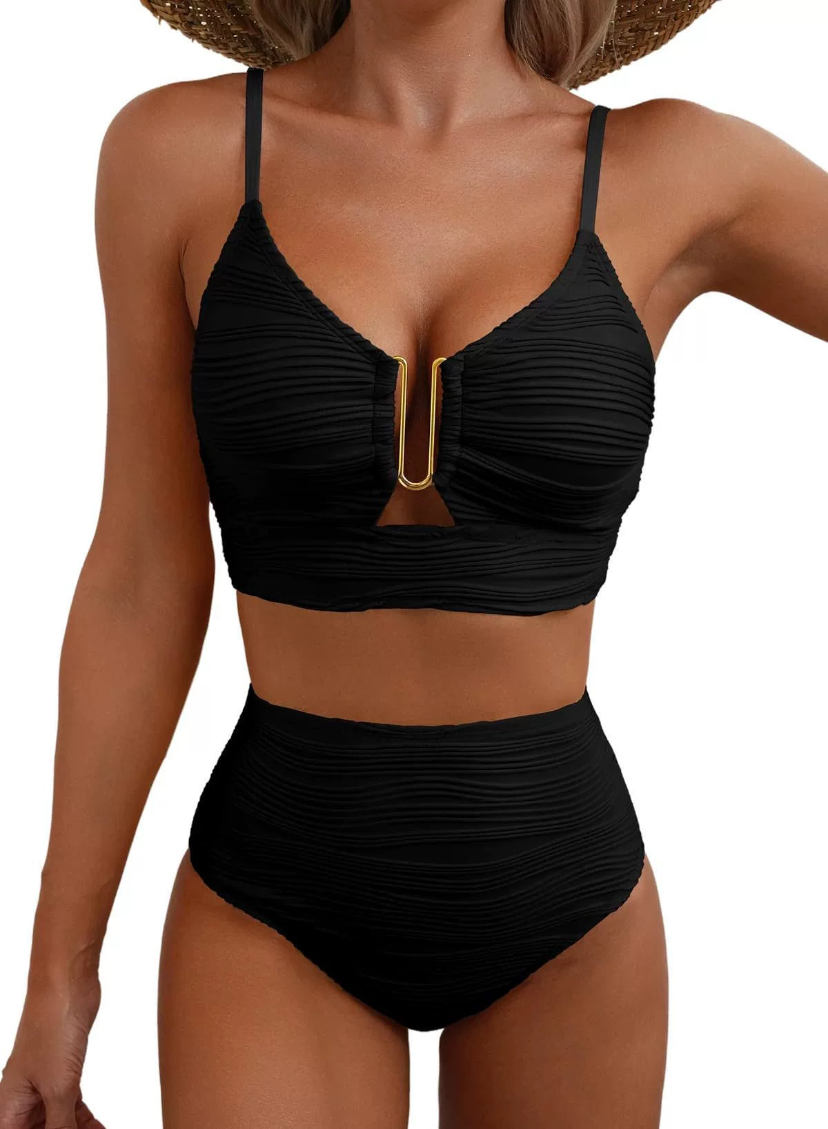 Golden U-Link High-Waisted Bikini Set